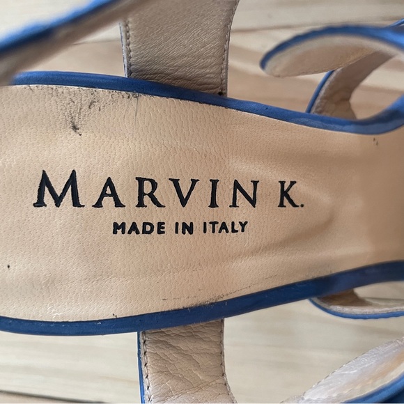 Marvin K. (Aquatalia) Blue Leather High Heel Sandals - Made in Italy - Size 6.5 - Picture 11 of 16